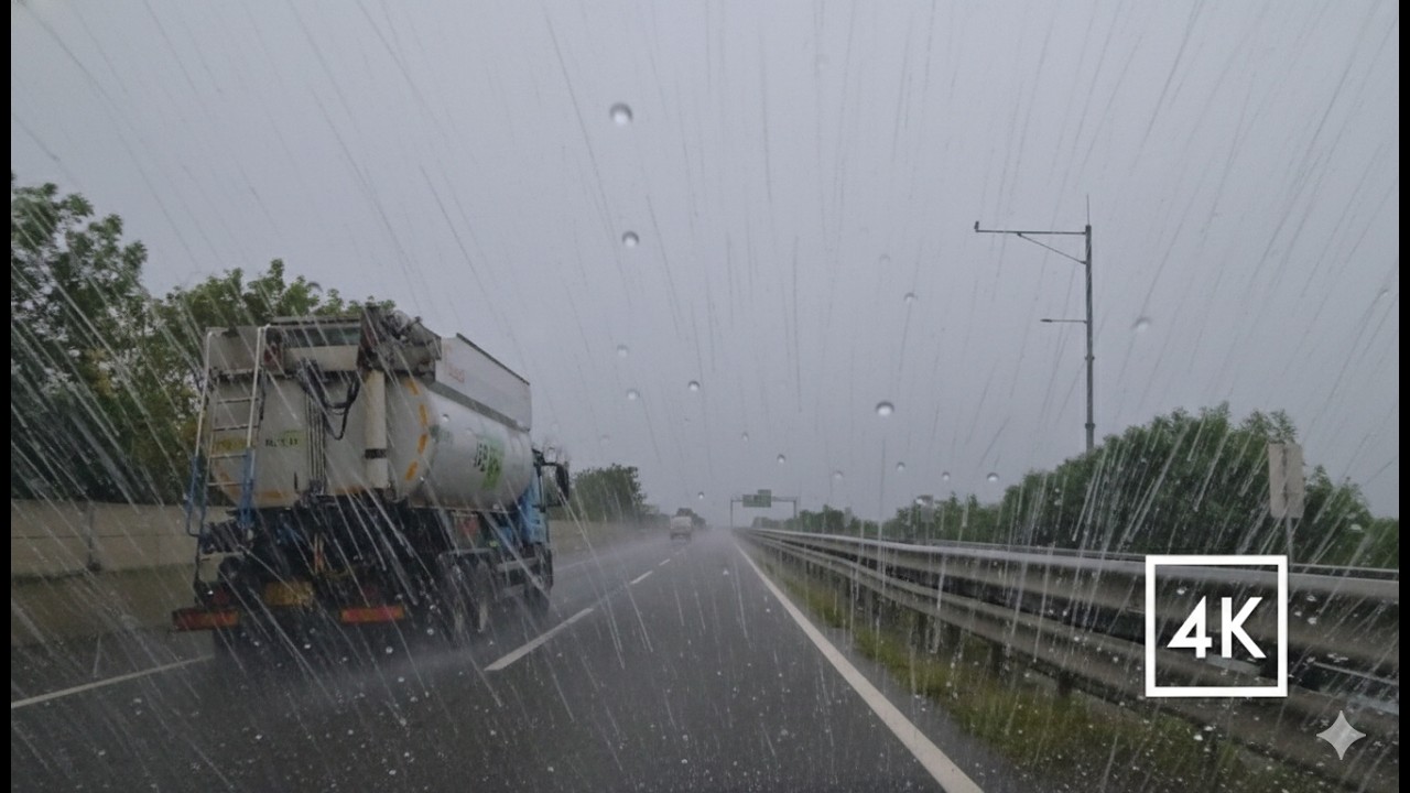 Highway Driving In The Heavy Rain 4K Ambience 2025 | 서해안고속도로 주행영상 ...