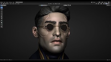 Sculpting a cyber dude from pinterest in blender 4.5