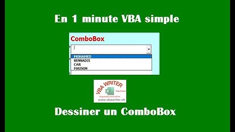 Dessiner ComboBox dans Formulaire UserForm/ sans codage / VbaWriter.ch
