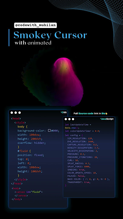 Smokey Effect Cursor #codewith_muhilan #css #coding #Cursor #animated
