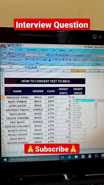convert-height-feet-to-inch-computer-class-computer-course-excel