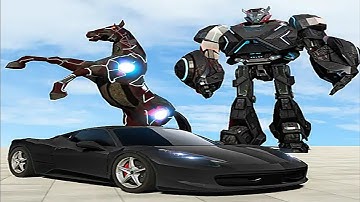 Real Horse Robot Car Transform: Cliff Hanger Horse Robot - Android iOS Gameplay
