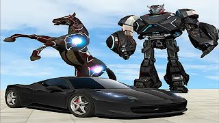 Real Horse Robot Car Transform: Cliff Hanger Horse Robot - Android iOS Gameplay screenshot 1