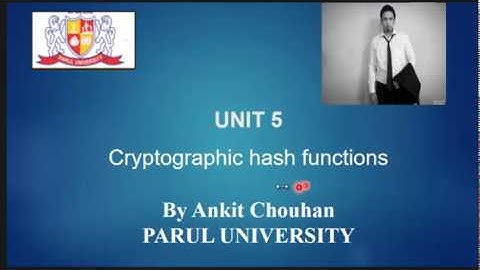 GTU INS UNIT 5 Cryptrographic Hash Function