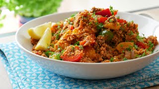Couscous Pfanne Mit Hackfleisch Paprika Rezept Couscous Stir Fry With Beef Paprika Recipe