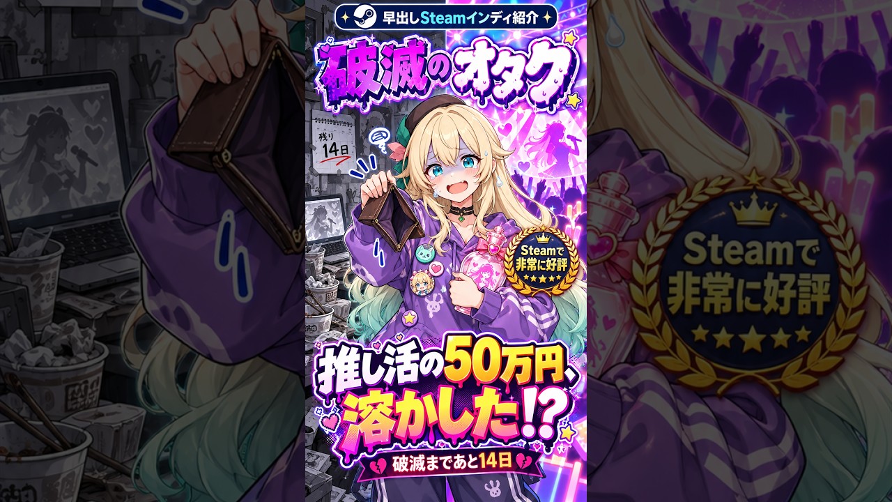 破滅のオタク｜推し活の50万円、溶かした！？【早出しSteamインディ紹介】 by げーむにゅーす東京