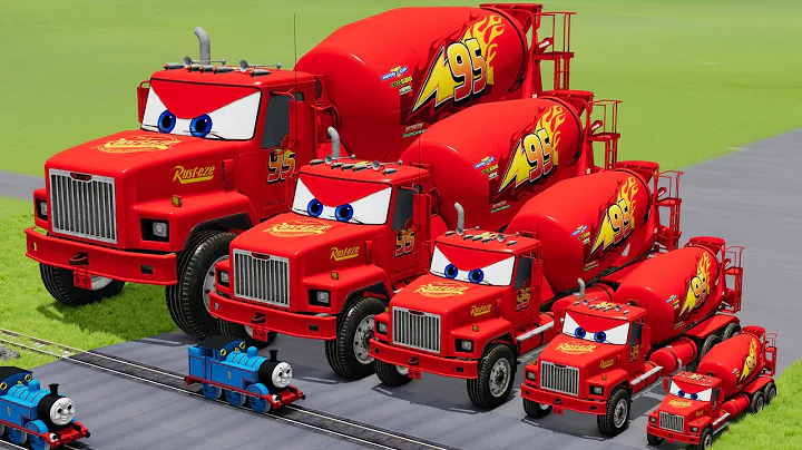 Big & Small Mixer Truck Lightning Mcqueen vs Train Thomas | BeamNG.Drive