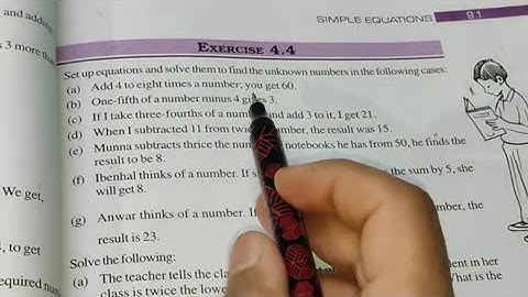 Simple Equations Ex-4.4 Chapter -4 || Class 7th Maths