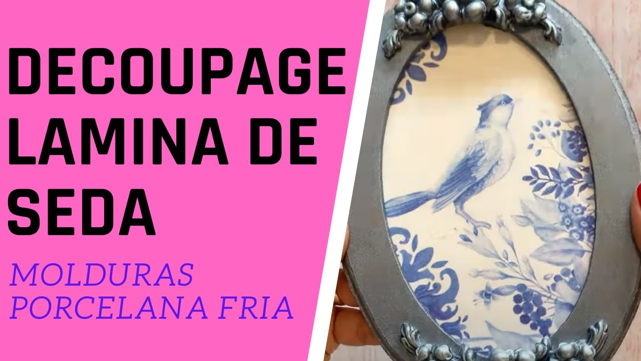 LAMINA DE SEDA SOBRE MADERA - MOLDURAS DE PORCELANA FRIA Y PATINA CON PINTURA ACRILICA #MADISON