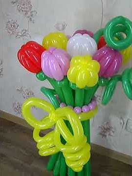 Букет из шариков разноцветные тюльпаны - YouTube