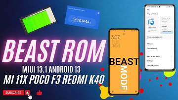 Beast Rom 🔥 | Miui 13.1 Android 13 For Mi 11x Poco F3 Redmi K40  | Best Performance Rom For Gaming.