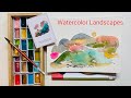 Abstract watercolour landscapes