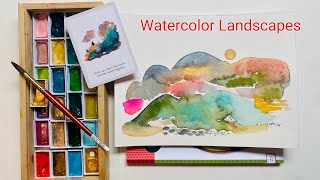 Abstract Watercolour Landscapes.
