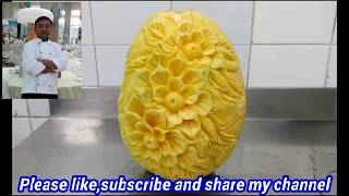 New pumpkin carving idea(pumpkin decoration flower)art carving idea by pumpkin.