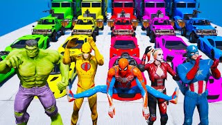 Homem Aranha Corrida Mista e Rampa Extra Longa com Rocet Super Carros Caminhões e Aeronave GTA 5