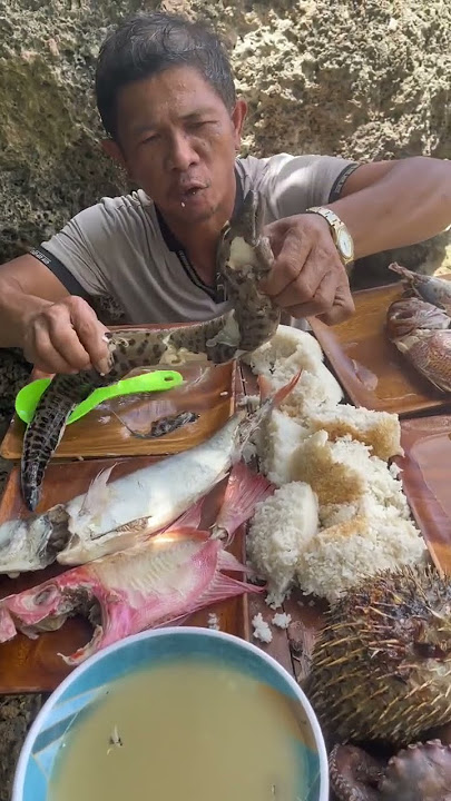 Grilled Seafood Mukbang Feast: Fish, Eel, Porcupine Fish & Shrimp 🌊🔥 | Ocean-to-Table Bites
