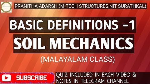 Basic Definitions in Soil Mechanics || Part 1