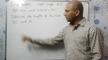In a right angle triangle ABC. Right angle at B. AB=5 ∠ACB=30. Determine BC and AC