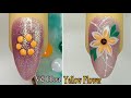 Yellow Flower Nail Art Step-by-Step For Beginner 💖Vẽ Hoa💅 New Nails Design 💝 New Nails