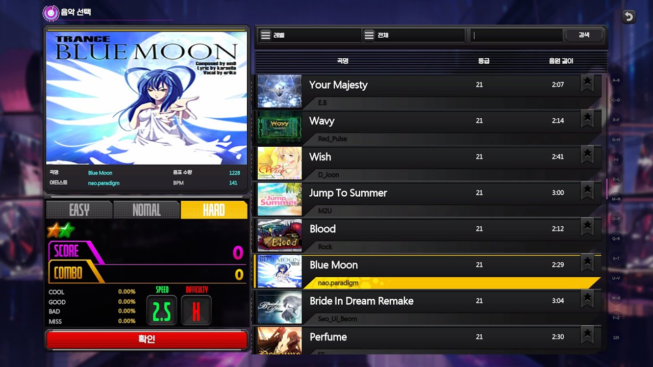 [O2JAM REMIX | 5K HD - Lv. 21] Blue Moon - YouTube