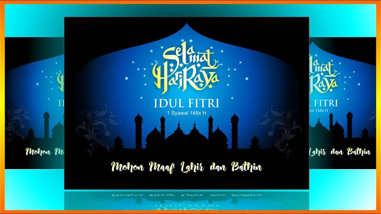 Cara membuat desain kartu ucapan idul fitri Tutorial 