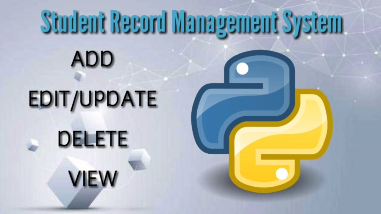 Student Record Management System Add Edit Update Delete Python