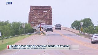 Jimmie Davis Bridge to shut down for repairs, inspection