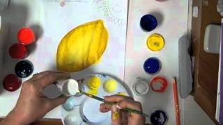 painting lemon with comp colors
