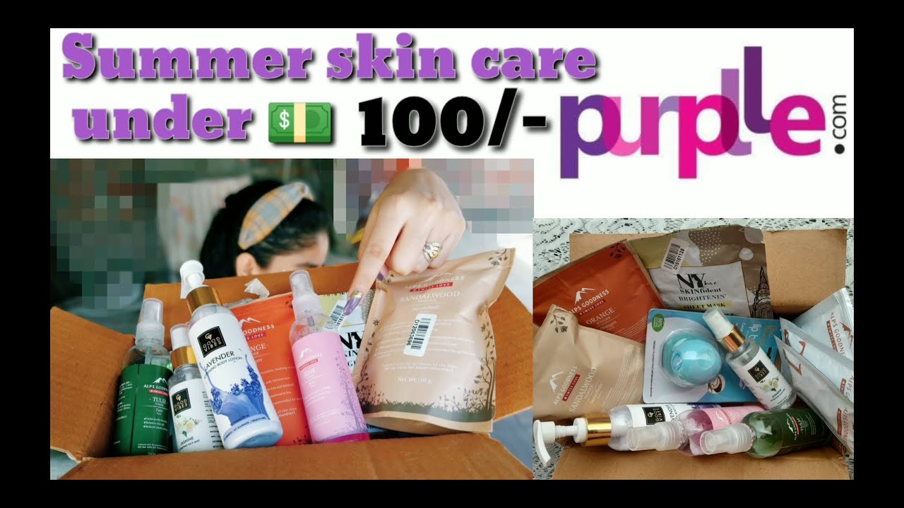Best Summer skin care purplle haul 2020 under Rs=100 in hindi😲.Best skin care products from purplle.