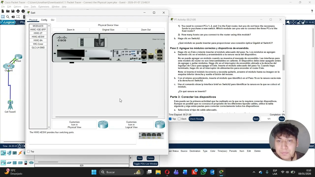 Practica 4 7 1 Conectando Dispositivos de Red