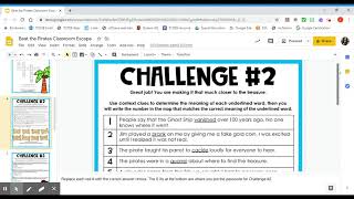 Beat the Pirates Classroom Escape Challenge #2