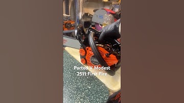 Ported v modest 2511 clone chainsaw first fire after port work. #chainsaws