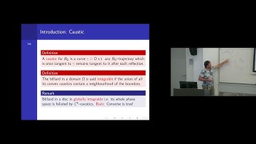 Vadim Kaloshin   Two and three caustics do not coexist for nearly circular domains