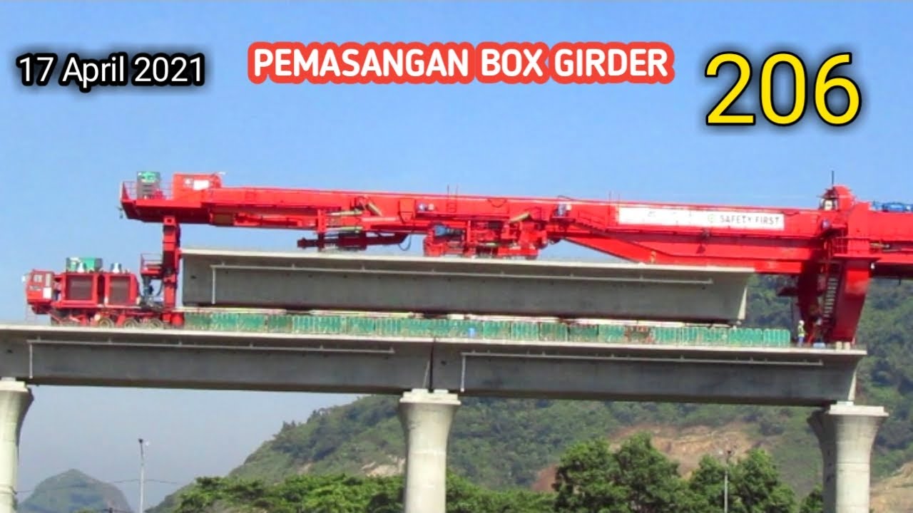 Pemasangan Box Girder ke 206 #Progres #Proyek Kereta Cepat Jakarta-Bandung 17 April 2021