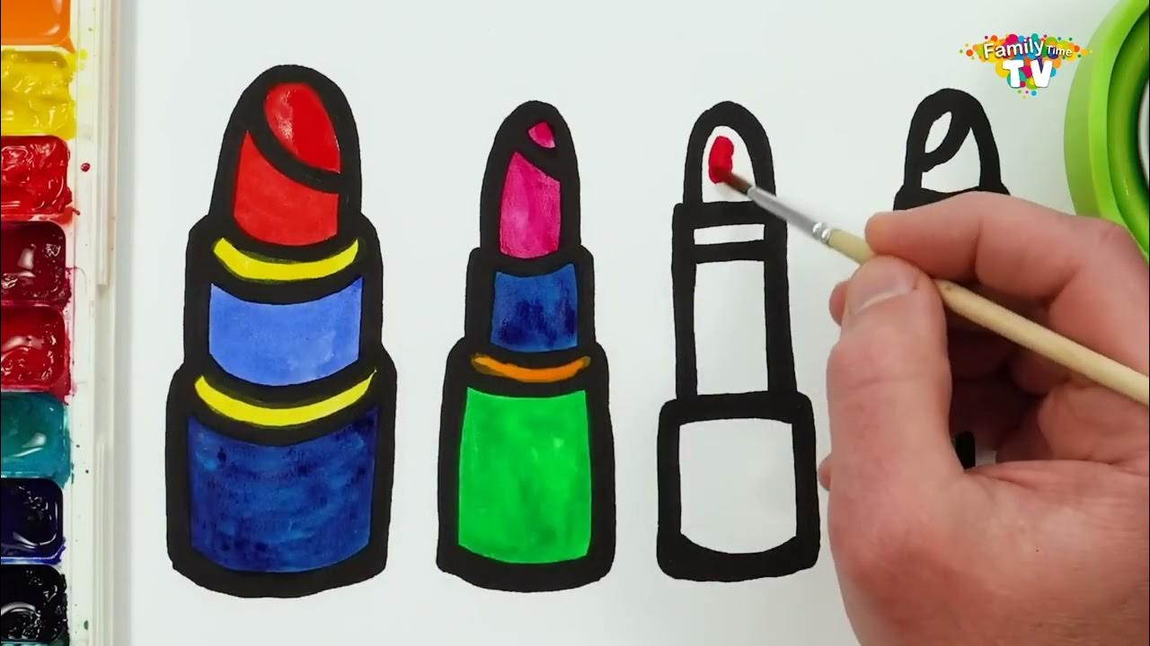 Рисование и раскрашивание губной помады для детей! #ASMR #длядетей # ...