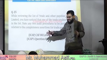 CAF 8 | Sir Muhammad Asif | Audit and Assurance Lecture 60