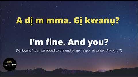 Top 100 Beginner  Igbo Phrases