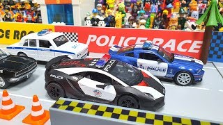 Гоночная игрушка полицейская машина | LEGO Stop Motion | Автомобильные гонки для детей
