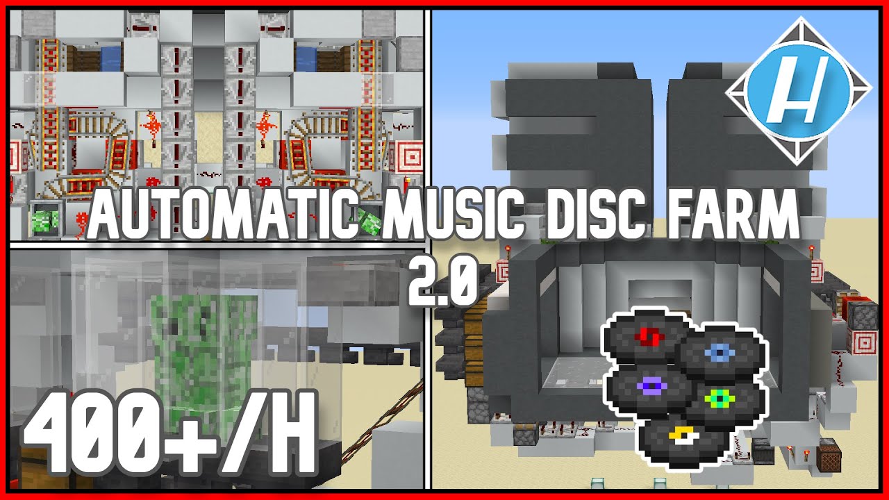 Automatic Music Disc Farm 2.0 - 400+ Discs Per Hour - Java Edition 1.16 ...