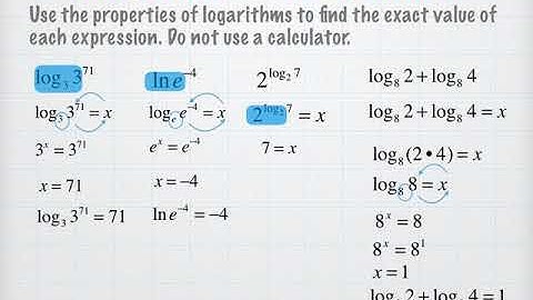 Using Properties of Logarithms