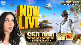$50,000 Sweepstakes PUBG MOBILE 6th Anniversary World Tour