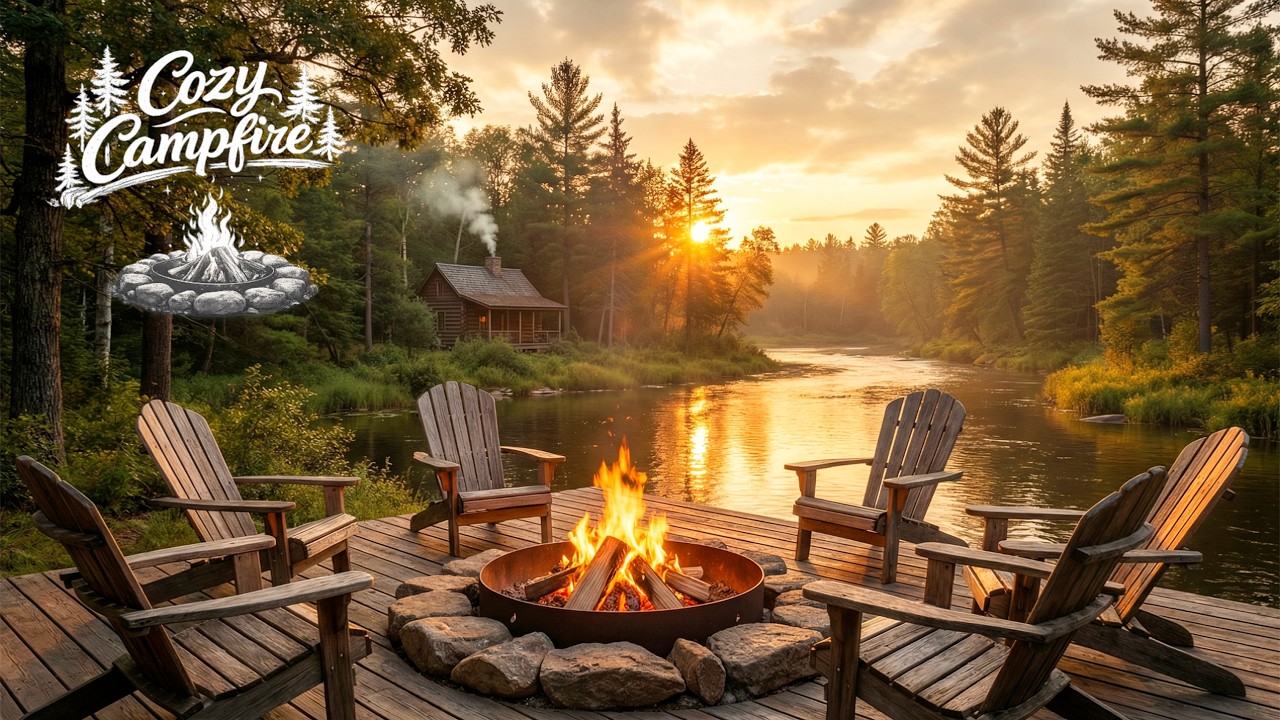 Tranquil Lakeside Campfire Ambience for Relaxation and Focus