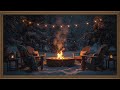Winter Fire Pit Ambience | Snowy Outdoor Slideshow Frame TV Art | Screensaver Snow Ambience in 4K