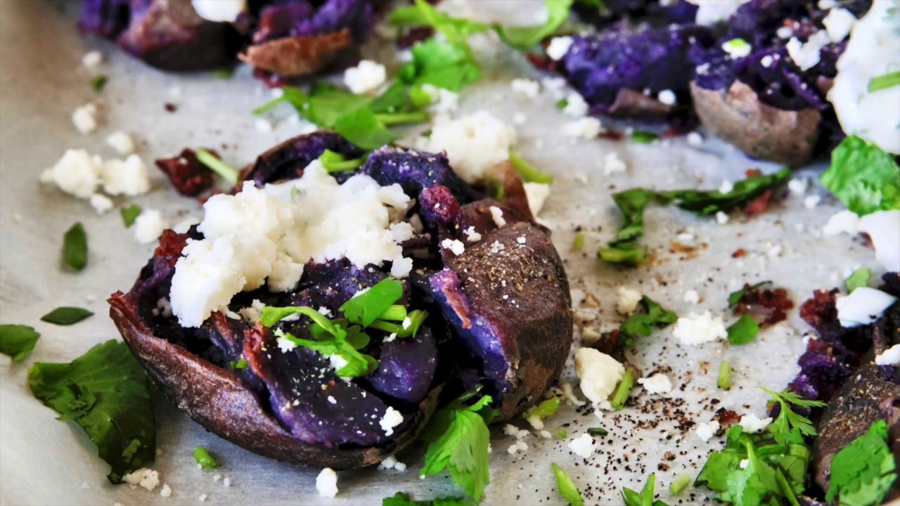 Smashed Purple Potatoes • Green Evi