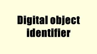 Digital object identifier
