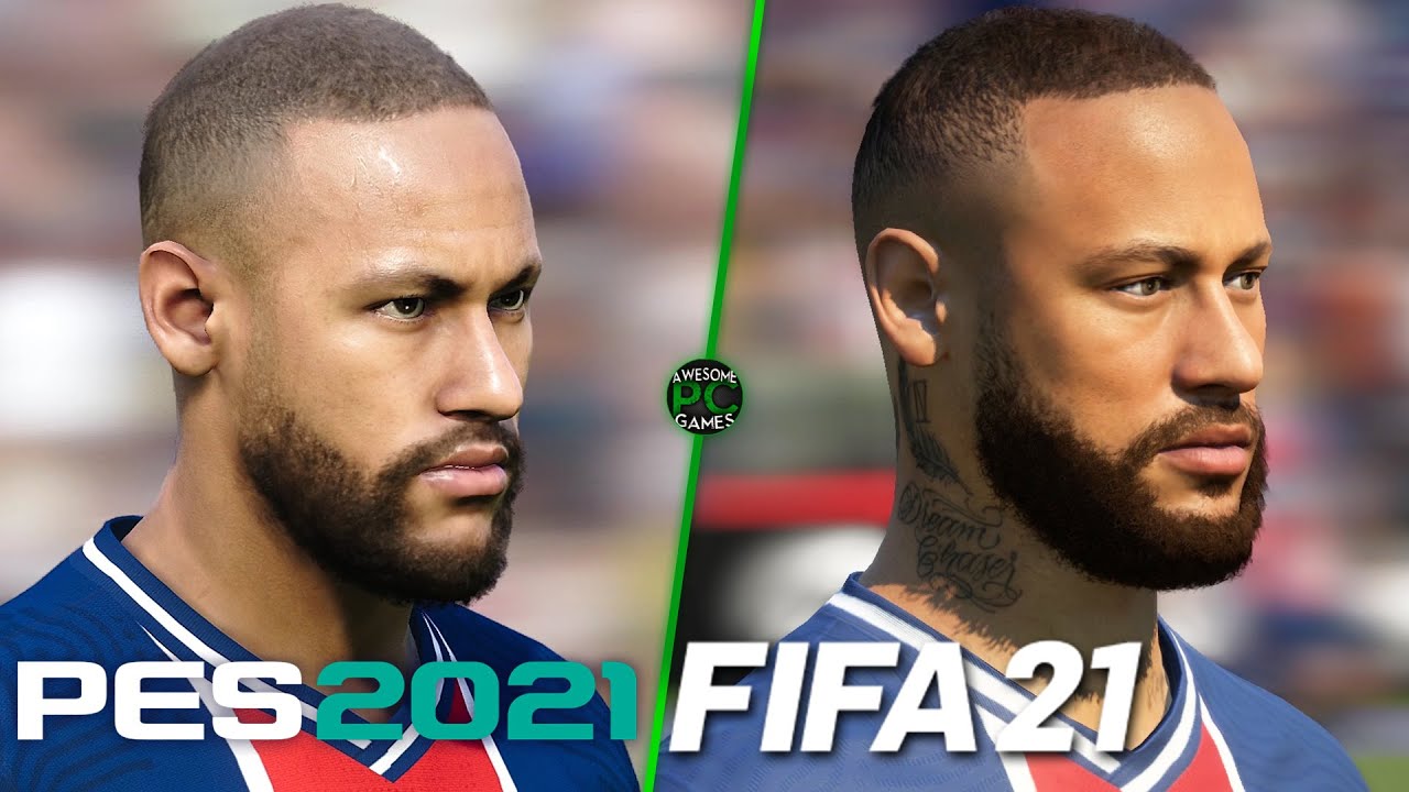 Download FIFA 21 vs PES 2021 - Paris Saint Germain (PSG) Player Faces Comparison