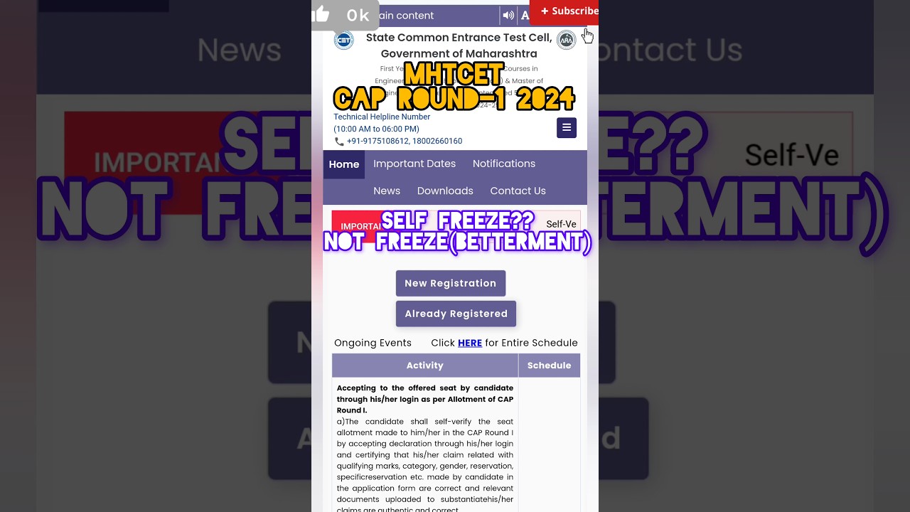 "ALERT🚨MHTCET CAP ROUND-1 2024 :- HOW TO SELF-FREEZE ‼️ NOT-FREEZE(BETTERMENT)❓ EXPLAIN STEP BY STEP