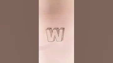3D letter W | Drawing With Pencil | 3D drawing |pencil sketch | #3ddrawing