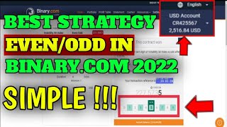 Best Strategy Even/Odd in Binary.com 2022 - Duration 6 Ticks - 100% Successfull | Trading Binary.com Net Worth