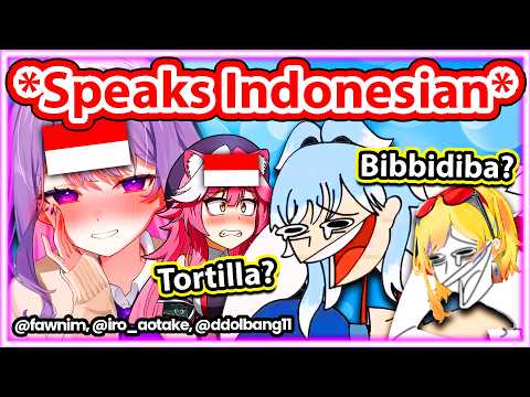 Kaela and Kobo LOST IT when Raora and Biboo Tried to Speak Indonesian 【Hololive】